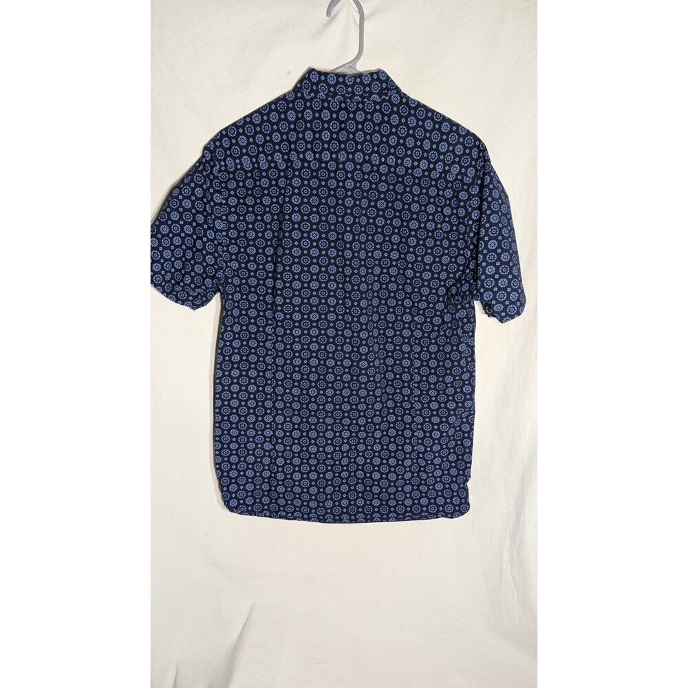 ACROSS THE POND Mens Short Sleeve Button Down Shirt‎ Size Large Blue Floral - Picture 3 of 7